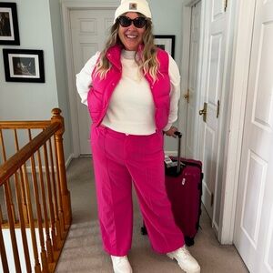 Pink Cropped Puffer Vest Lightweight and Packable NWT